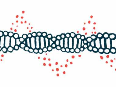 This illustration shows a DNA strand.