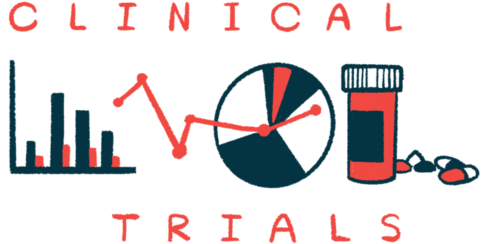 A bar graph, a pie chart and a medicine bottle frame the words Clinical Trials.