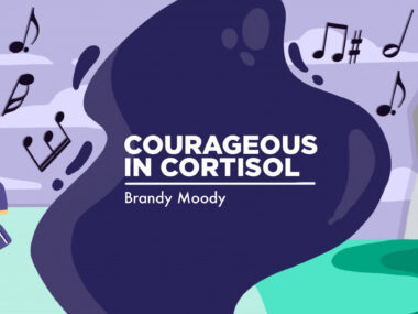 banner image depicting music notes swirling around rollerskates for Brandy Moody's 