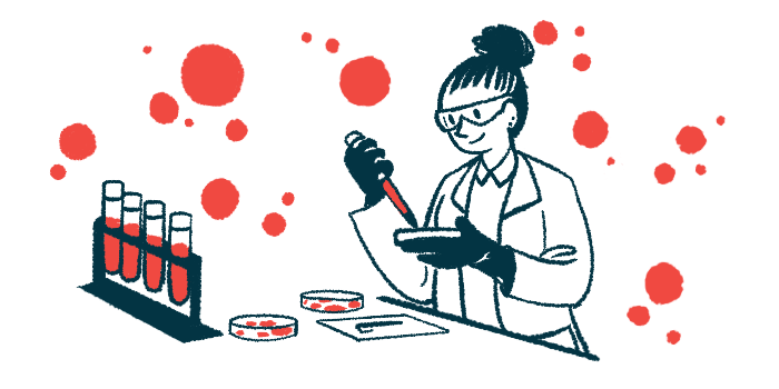 Illustration of scientist working with petri dishes in the lab.