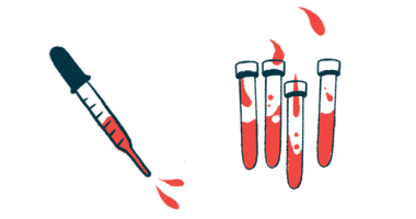 A measured syringe dropper is shown with several vials of blood.