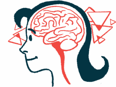 An illustration of a person's head, viewed from the side, highlights the brain.