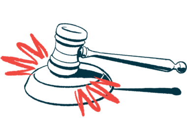 A gavel strikes a plate in this illustration of a court ruling.