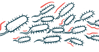 A swarm of bacteria is shown.