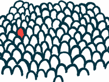 A person among a crowd is highlighted in red.