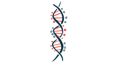 An illustration of a DNA strand highlights its double-helix structure.