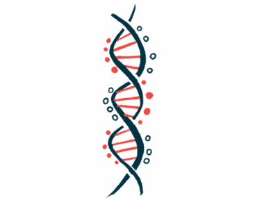 An illustration of a DNA strand highlights its double-helix structure.