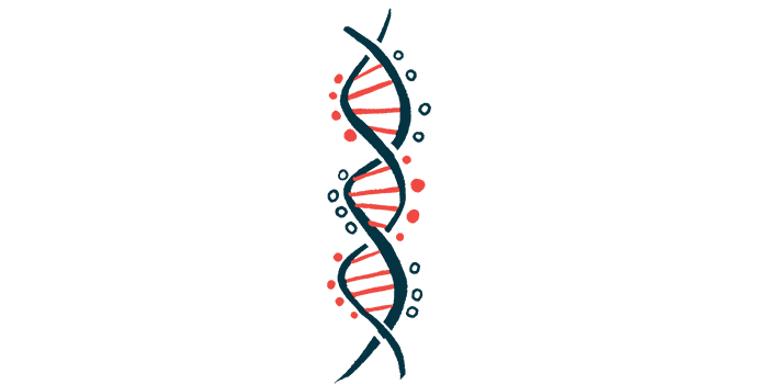 An illustration of a DNA strand highlights its double-helix structure.