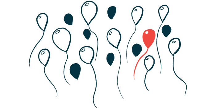 A group of balloons float upward, one of them red, in this illustration of rare disease.