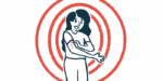 A woman scratches a rash on her arm.